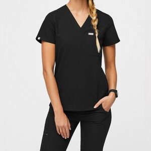 FIGS Catarina One Pocket Scrub Top Black